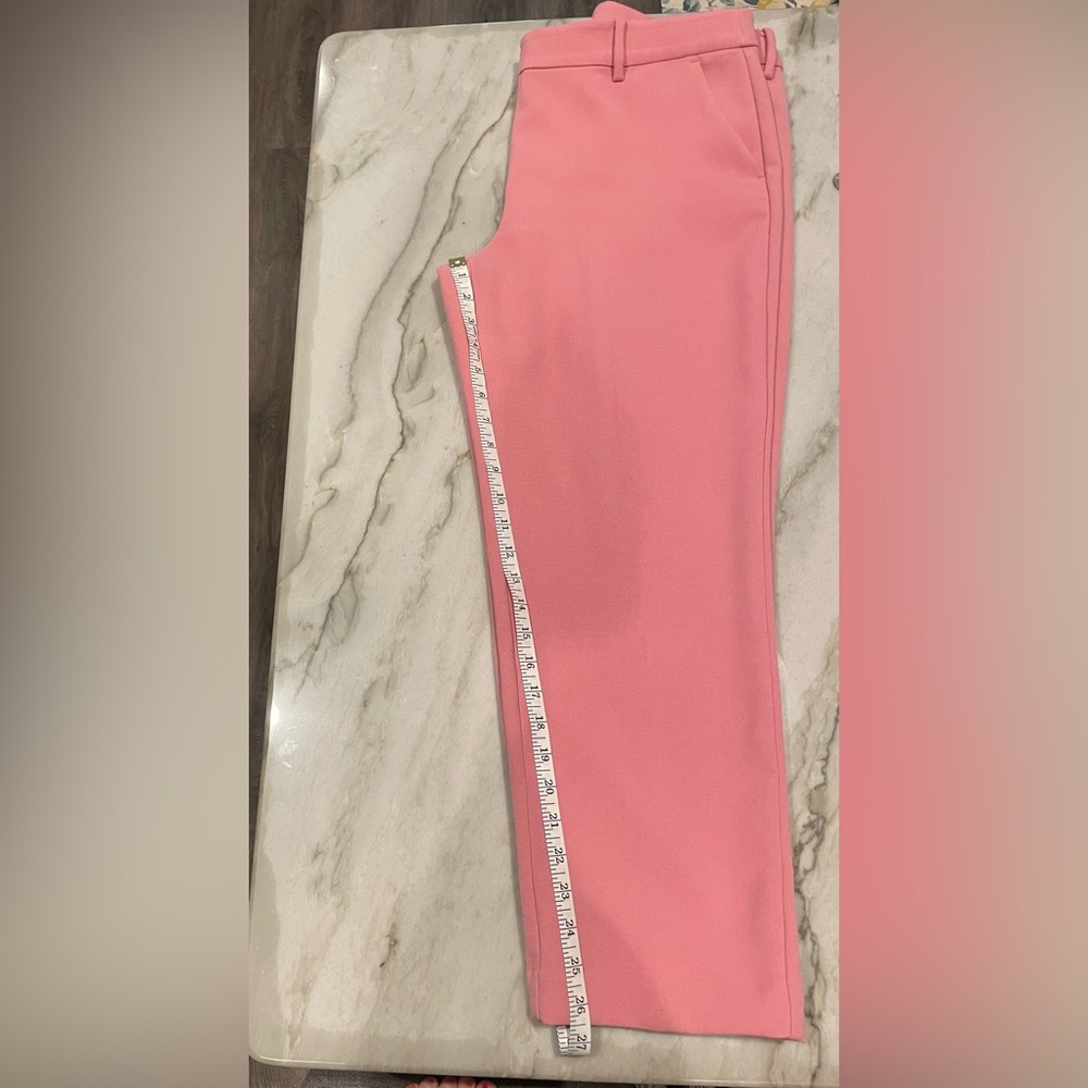 LOFT Curvy Riviera Slim Doubleface pants size 12 pink sea shell